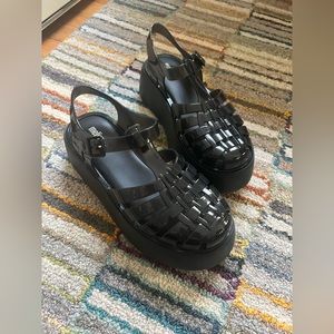 EUC Melissa “Possession Plato” Fisherman Platform Sandals, US 6